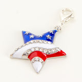 4th of July Enamel Star US Flag Charm