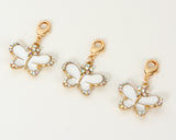 White Enamel Butterfly Stitch Markers