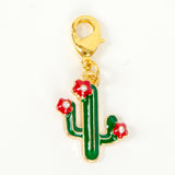 Enamel Saguaro Cactus Charm with Rhinestones