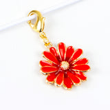 Red Daisy stitch marker or charm