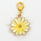 Yellow Enamel Daisy Charm or Stitch Marker