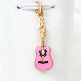 Pink Enamel Guitar Charm