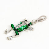 Green enamel frog traveler's notebook charm or stitch marker