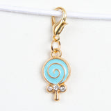 Blue Enamel Lollipop Charm Stitch Marker