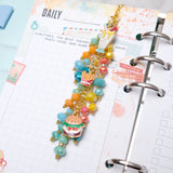 Let's Go Dangle Planner Charm with Milkshake, Burger and Fries Charms - Gold