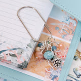 Into the Blue Dangle Planner Clip or Charm with Seashell Charm