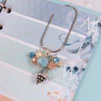 Into the Blue Dangle Planner Clip or Charm with Seashell Charm