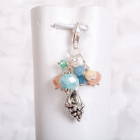 Into the Blue Dangle Planner Clip or Charm with Seashell Charm