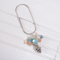 Into the Blue Dangle Planner Clip or Charm with Seashell Charm