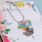 Sun Drenched Dangle Planner Clip or Charm with Dragonfly Charm