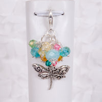 Sun Drenched Dangle Planner Clip or Charm with Dragonfly Charm