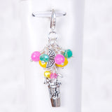 Lemonade Summer Vibes Charm with Yellow Pink and Green Crystals