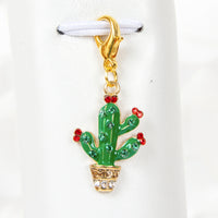 Enamel Cactus Charm with Rhinestones