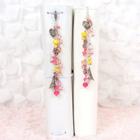 Paris Dangle Planner Charm with yellow, pink and lavender crystals