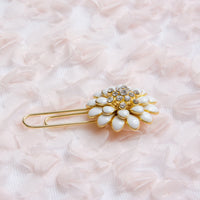 Enamel Flower Planner Clip with Rhinestones