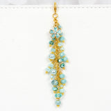 Aqua Flower Planner Charm with Gold Toned Hardware