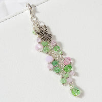 Angel Dangle Charm with Pink and Green Crystals