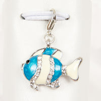 Blue Clownfish Charm with Rhinestone Accents