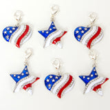 Patriotic Heart and Star Charms