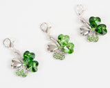 Jeweled Shamrock Charms in light and dark green
