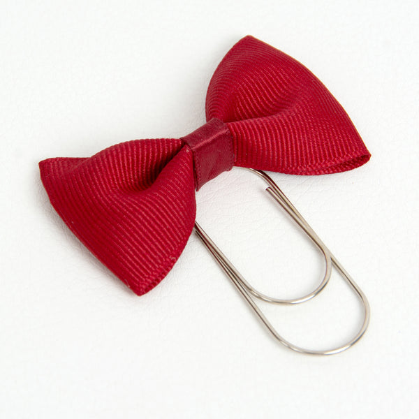 Cranberry Red Grosgrain Ribbon Wide Paperclip Bookmark