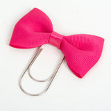 Pink Bow Paperclip with wide silver paperclip