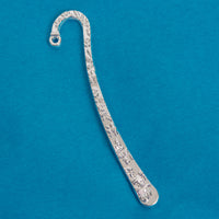 Silver toned Embossed Metal Bookmark Adapter for Charms