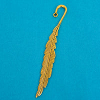 Metal Bookmark Feather design in antique gold