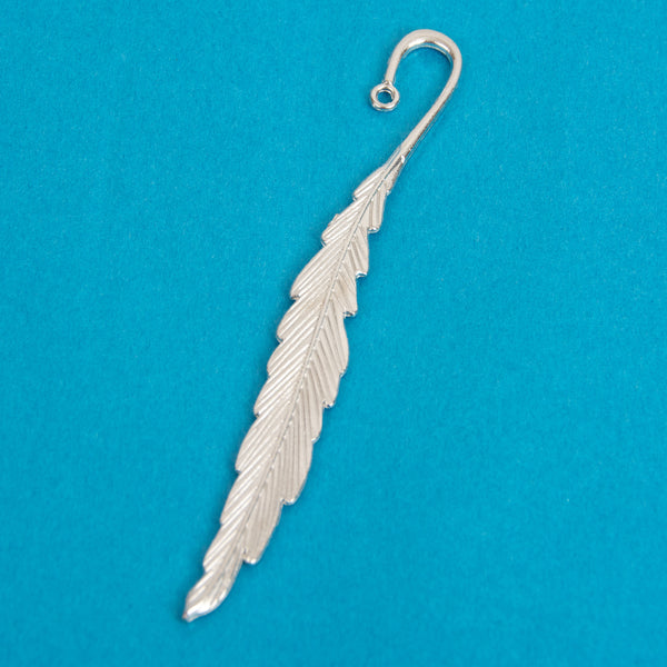 Feather Bookmark adapter for planner charm in silver
