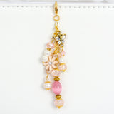 Pink and Gold Planner Charm with Rhinestone Butterfly and Enamel Flower
