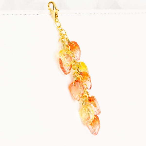 Wire-wrapped Glass Leaves Dangle Planner Charm