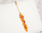 Cute Fox Planner Charm with Orange, Yellow and Pink Crystal Dangle