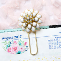 Enamel Flower Planner Clip Bookmark