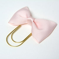 Blush Pink Bow Clip Bookmark in Rose Gold, Gold or Silver