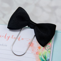 Black Grosgrain Bow on Wide Paperclip