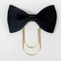 Black Bow Planner Clip with wide gold paperclip