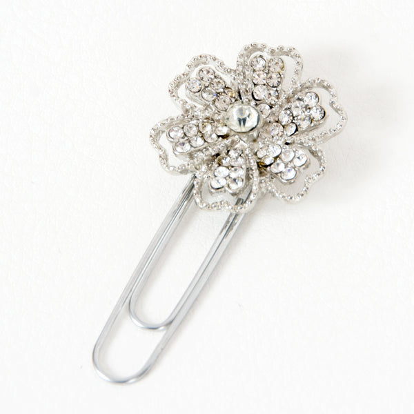 Planner Paperclip with Rhinestone Flower