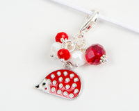 Red Enamel Hedgehog Stitch Marker