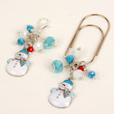 Enamel Snowman  Wide Dangle Clip and Lobster Clasp Charm
