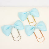 Baby Blue Bow Paperclips in silver, gold or rosegold