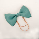 Eucalyptus Green Wide Paperclip in rose gold