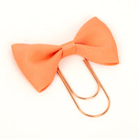 Peach Bow Wide Planner Clip - Bookmark in Silver, Gold or Rose Gold