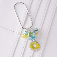Dandelion Wishes Dangle Planner Clip or Charm with Enamel Flower or Butterfly