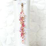 Rose Gold Blossom Planner Charm with Pink Crystal Dangle