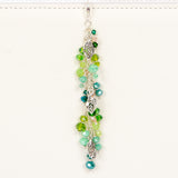 Tranquility Silver Leaf Planner Charm with Green Crystal Dangle
