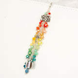 Travel Themed Dangle Planner Charm with Rainbow Crystals and Suitcase, Book and Palm Tree Charms