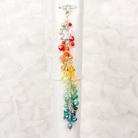 Planner Charm Dangle with Rainbow Crystals and Travel Themed charms