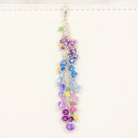 Wisteria Dangle Planner Charm with Purple and Blue Crystals and purple enamel flower charm