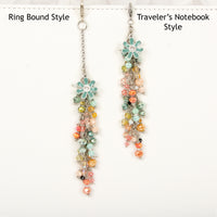 Subdued Rainbow Charm with Blue flower ring bound charm and travelers notebook style charm comparison