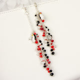 Penguin Planner Charm Dangle with Red, White and Black Crystals ring bound and travelers notebook styles